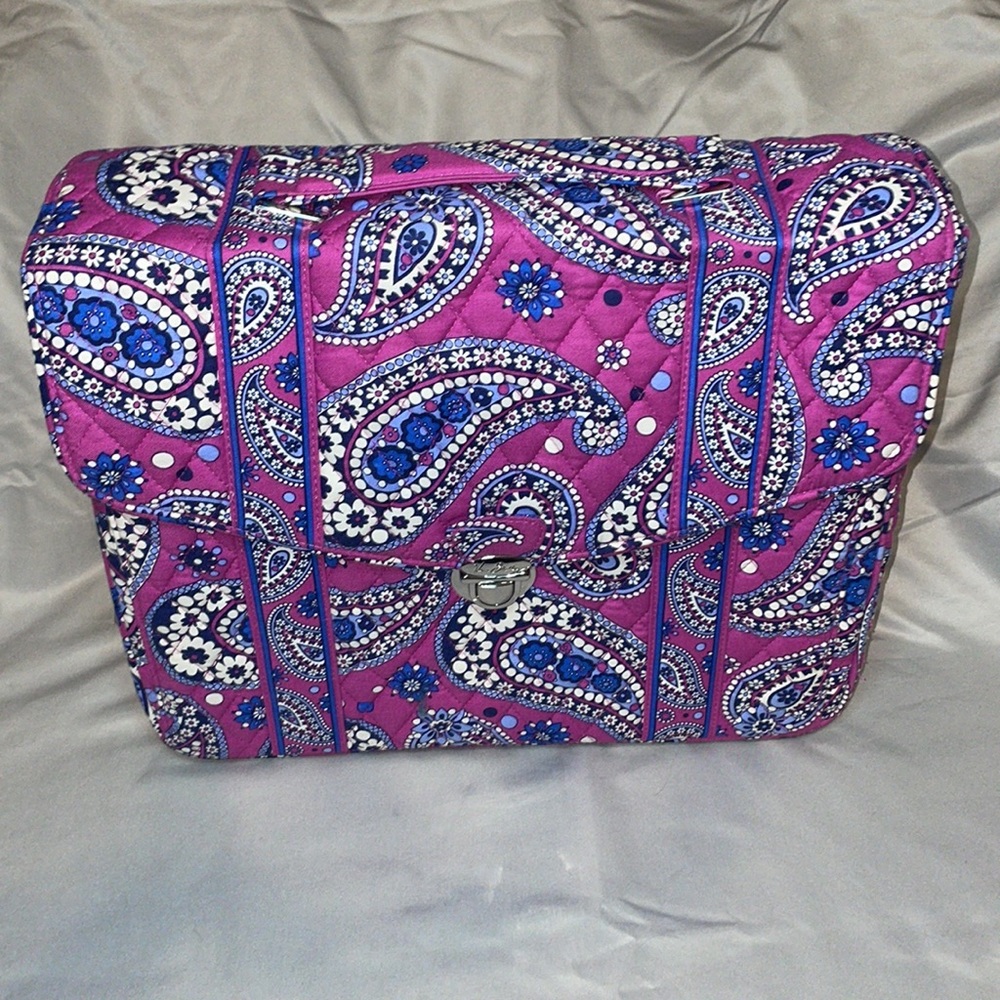 NWT Vera Bradley Brief Case Pink, Blue, and White